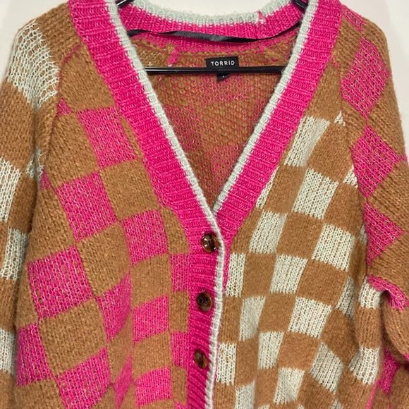 Torrid Chunky Cardigan V-Neck Button Front Sweater - Picture 3 of 6
